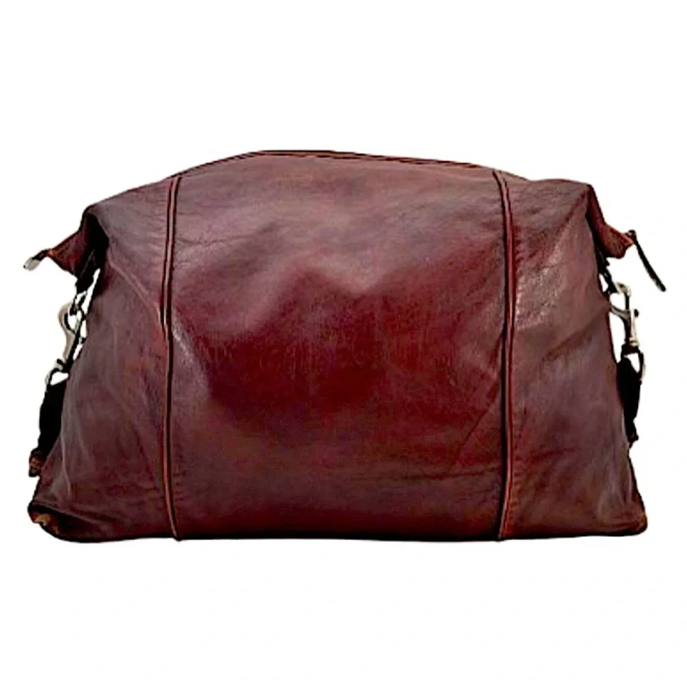 GUCCI Leather Top Zip Overnight Travel Laptop Work Messenger Bag w Woven Strap